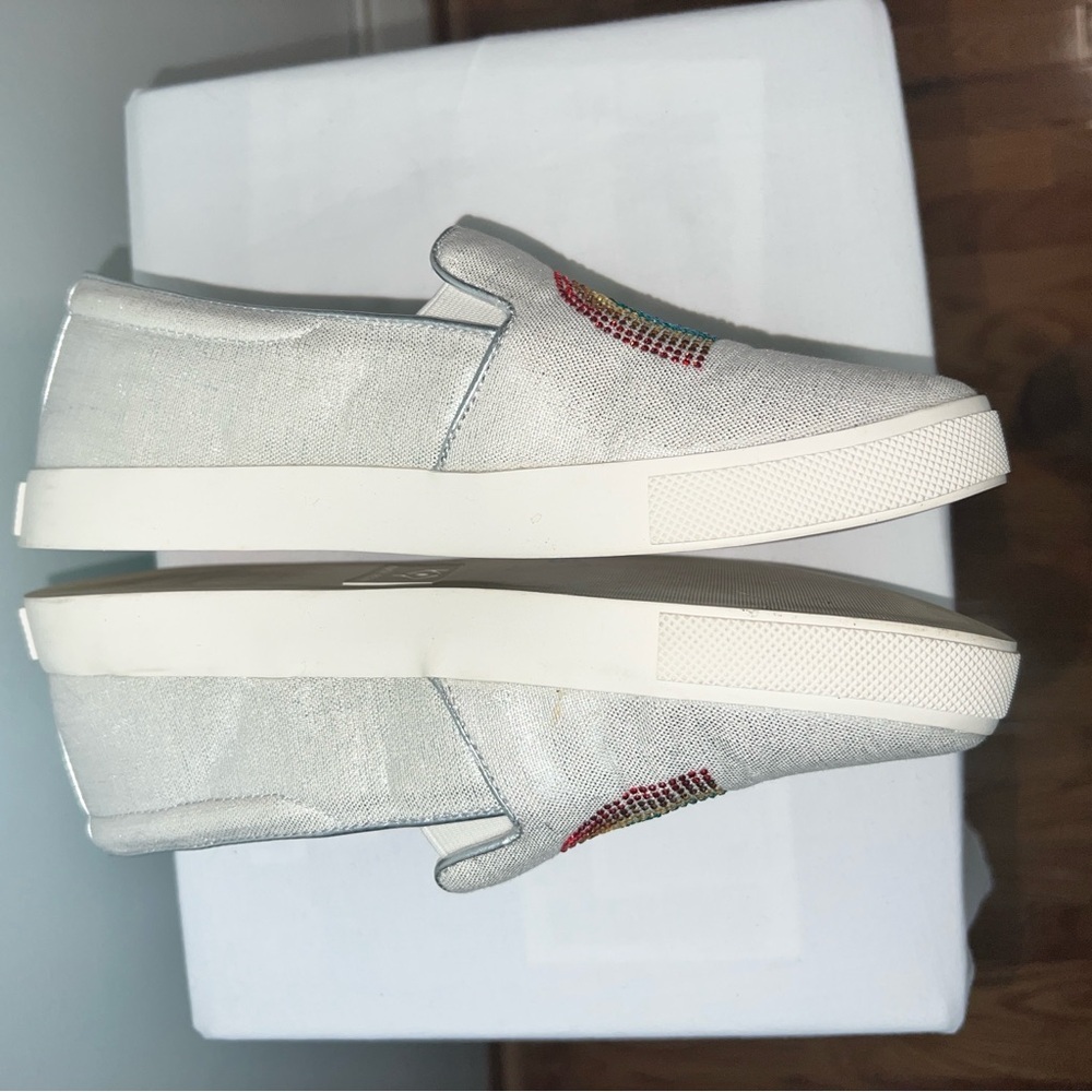 Katy Perry “The Kerry” Silver Rainbow Rhinestone Slip-On Sneakers - Women’s 6.5 - Picture 5 of 8